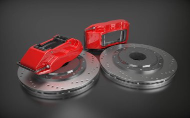 Disk fren arka plan üzerinde. 3D render.