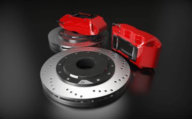 Disk fren arka plan üzerinde. 3D render.