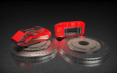 Araba parçaları. 3D render.