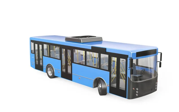 Міський Автобус Білому Фоні Візуалізація — стокове фото