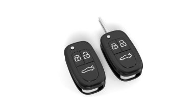 Araba anahtarı. Araba için anahtar. 3d render.