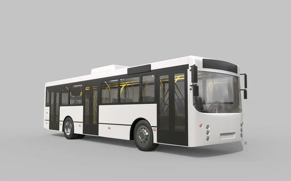 Buss i bakgrunden. 3D-rendering. Royaltyfria Stockbilder