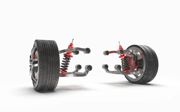 Car suspension. 3D rendering. Stock Picture