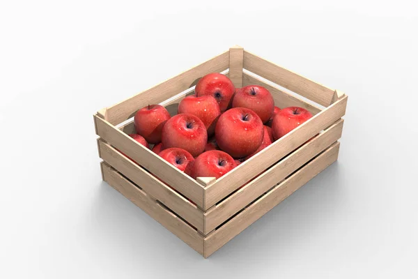 Crate on background. Wooden box. 3D rendering — Stock Photo, Image