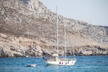 Pserimos island, Greece - JULY 23, 2025 Pserimos is a small Greek island which belongs to Kalymnos municipality 