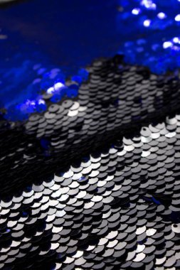 Mavi ve Gümüş payetli arka plan