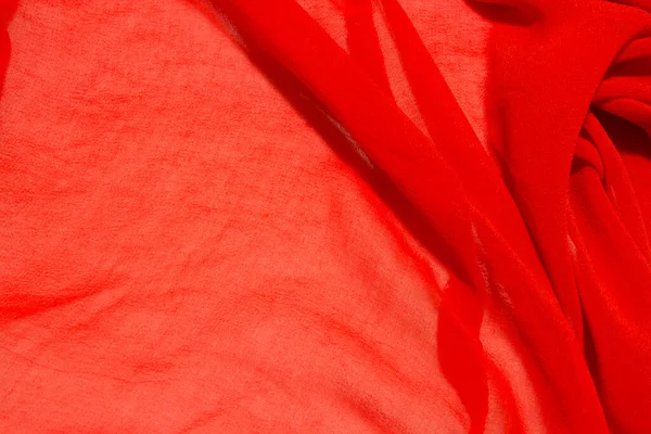 Ini Adalah Foto Closeup Dari Kain Tipis Merah — Stok Foto