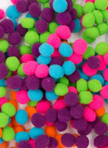 Colorido Pom Poms Fundo Fotografia De Stock