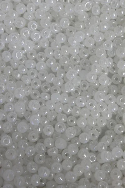 Photograph Pearl White Seed Beads — Stock Photo, Image