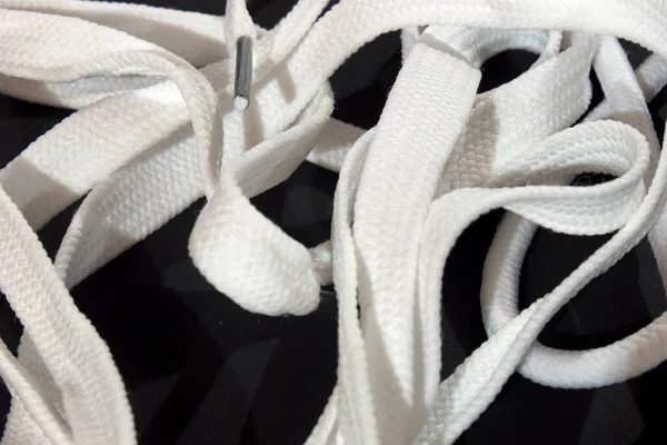 Esta Uma Fotografia White Shoelaces Imagem De Stock
