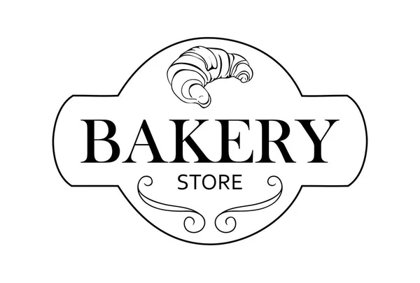 Panneau Logo Nom Pour Une Boulangerie Avec Pain Bonbons — Image vectorielle