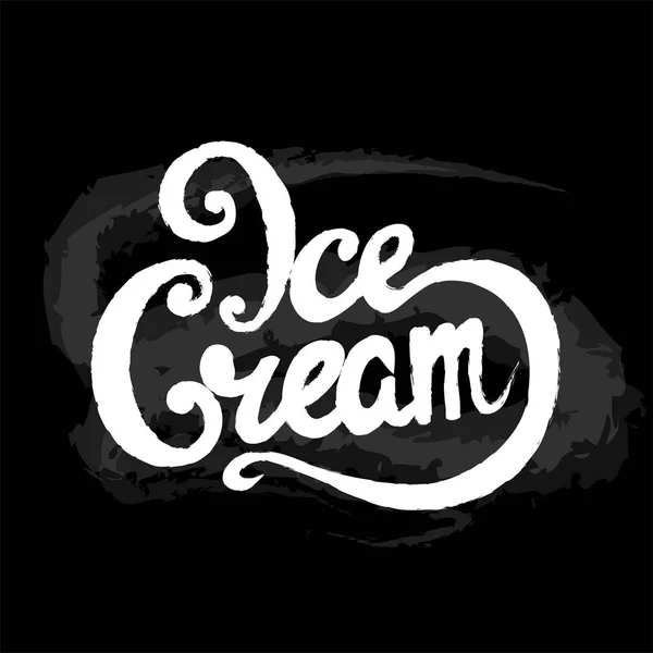 Handwritten Inscription Ice Cream Lettering Calligraphy Shop Cafe Sale Vector — Stock Vector