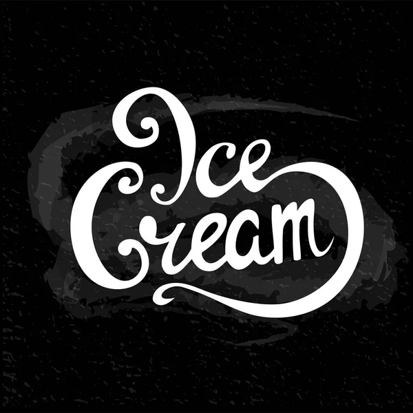 Handwritten Inscription Ice Cream Lettering Calligraphy Shop Cafe Sale Vector — Stock Vector