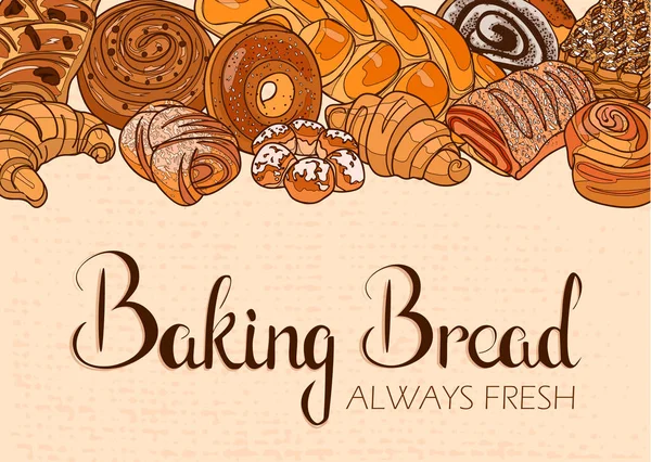 Decor Shop Cafe Pastries Bread Baking Bakery Store Bread House — Stock Vector