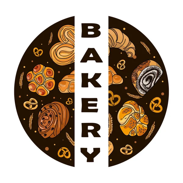Dekoráció Üzlet Vagy Kávézó Sütemények Kenyér Sütés Pékség Bolt Kenyér — Stock Vector