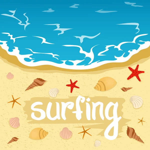 Inscrição Verão Surf Mar Praia Férias — Vetor de Stock