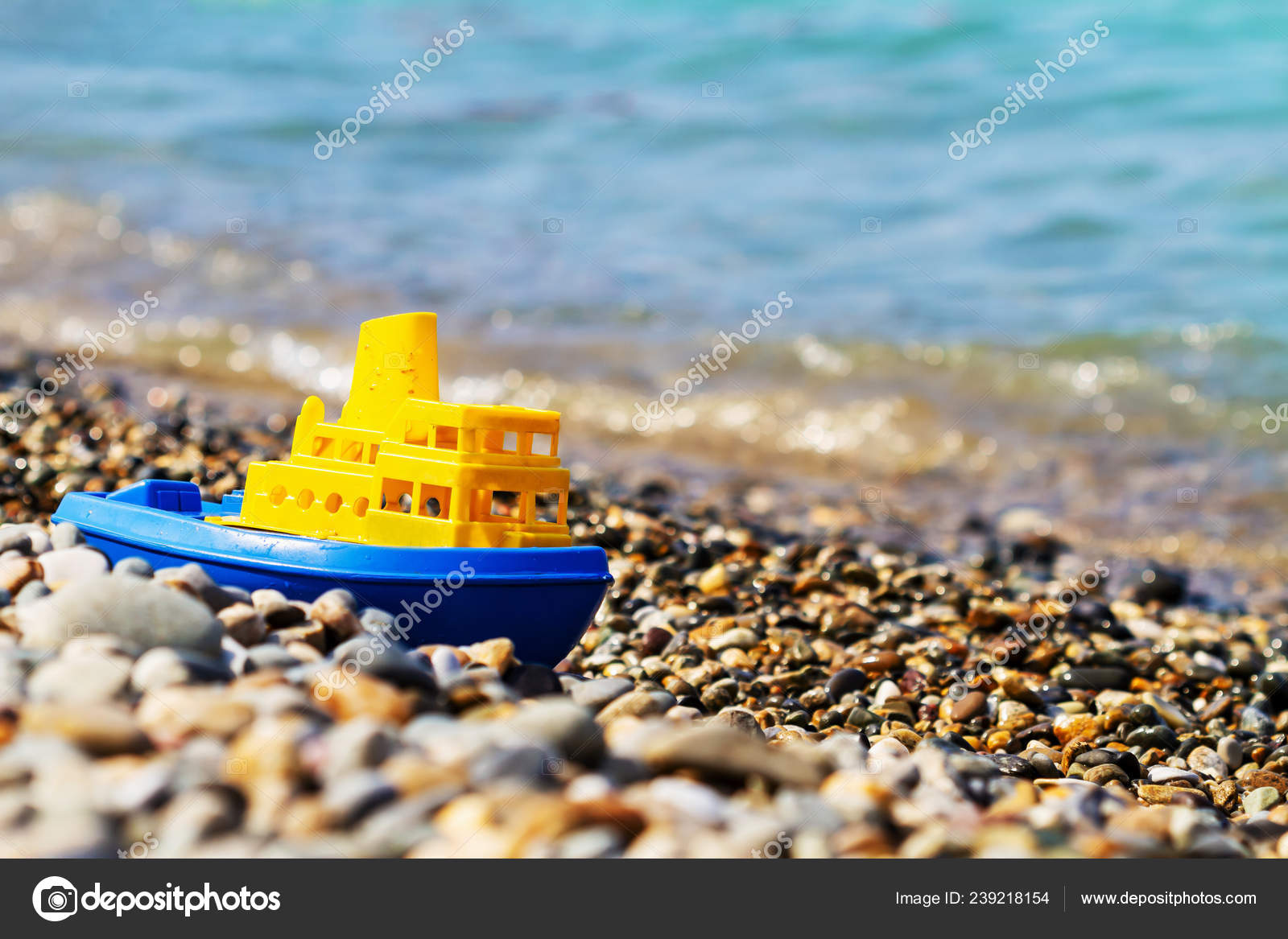 blue toy boat