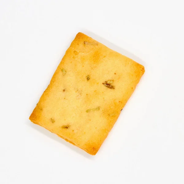 Italiaanse Cracker Met Rozemarijn Olijfolie Een Witte Achtergrond Close Bovenaanzicht — Stockfoto