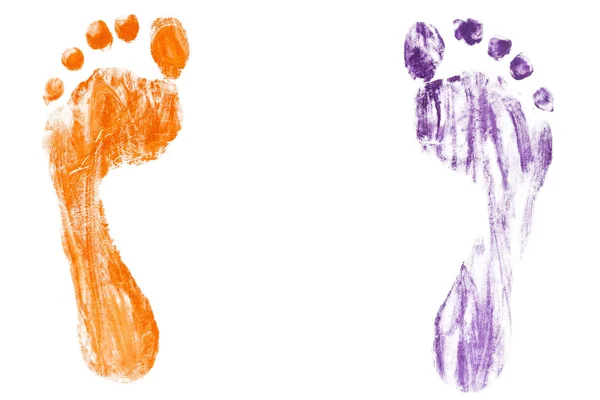Impronte Colorate Del Bambino Isolate Sfondo Bianco — Foto Stock