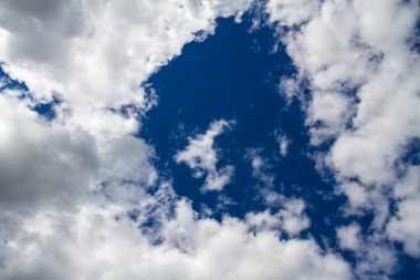 Beyaz bulutlu mavi gökyüzü arkaplanı