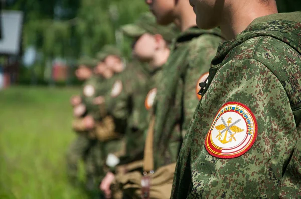 Στρατόπεδο Σχηματισμό Της Ρωσικής Νέοι Στρατιώτες — Φωτογραφία Αρχείου