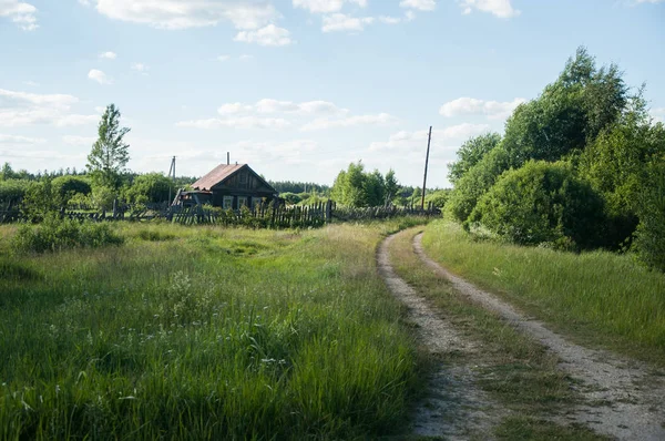 Зелений Пейзаж Російських Сільській Місцевості — стокове фото