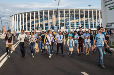 Nizhni Novgorod / Rusya - 07 06 2018: futbol taraftarları maçtan sonra