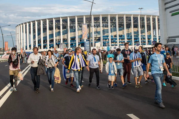 Nizhni Novgorod / Rusya - 07 06 2018: futbol taraftarları maçtan sonra