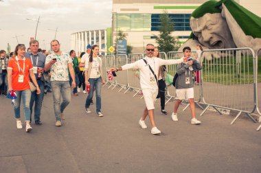 Nizhni Novgorod / Rusya - 07 06 2018: futbol taraftarları maçtan sonra