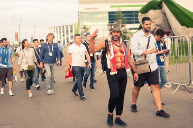 Nizhni Novgorod / Rusya - 07 06 2018: futbol taraftarları maçtan sonra