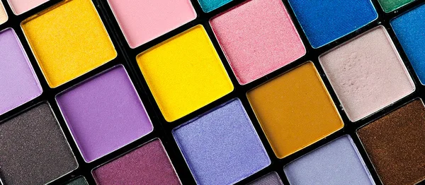 Makeup background. Colorful makeup palette, banner for website.