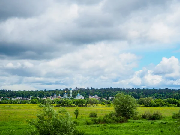 Монастир Optina Pustyn Літній Період Місто Kozelsk Росія Панорамний Вид — стокове фото