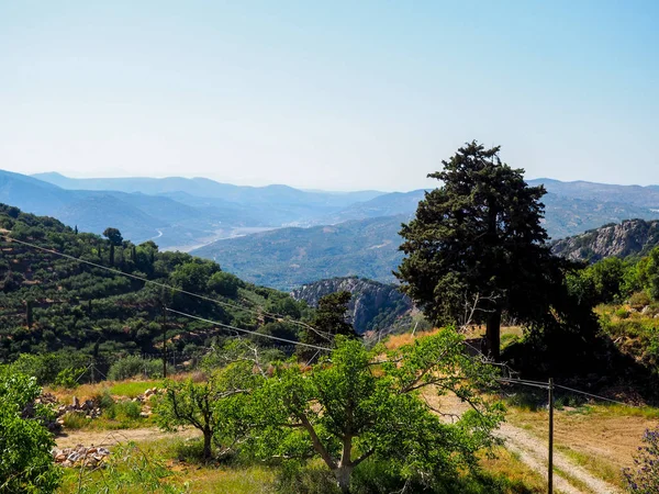 Verão Montanha Pico Verde Paisagem Montanhosa Viajar Para Grécia Belas — Fotografia de Stock