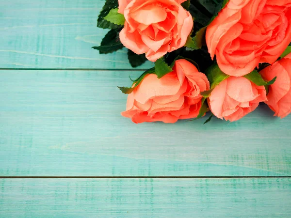 Розы Старой Деревянной Доске День Святого Валентина Фон День Свадьбы — стоковое фото