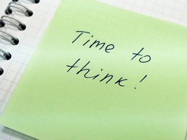 Yapışkan Not metin düşünmenin vakti ile.