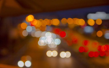 gece karayolu sonsuz hareket, odak dışı bulanık Otoban