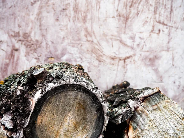 Κομμένα ξύλα για καυσόξυλα σε στοίβα. Φυσικό φόντο. Προετοιμασία ξύλου. Μεγάλος σωρός από φρέσκο ξύλο κομμένο στο φόντο του σκυροδέματος — Φωτογραφία Αρχείου