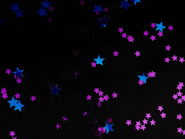 shiny stars on black background, abstract background, space and galaxy concept