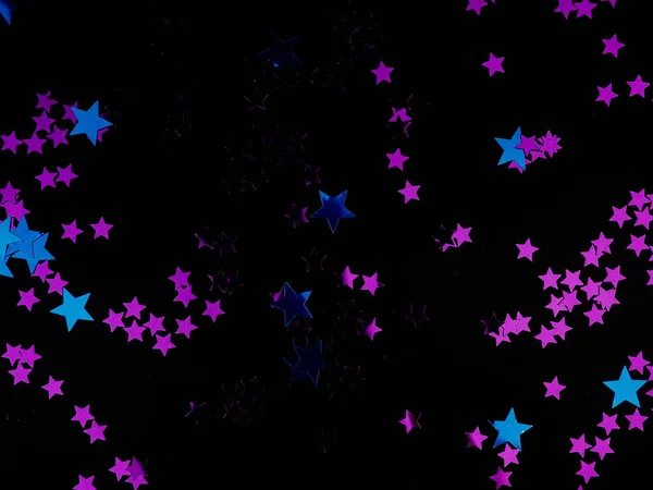 Shiny stars on black background, abstract background, space and galaxy concept — Stock Photo, Image