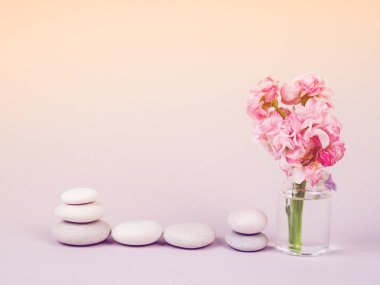 Zen taşlar ve çiçek, Harmony ve denge ile Spa hala hayat, 