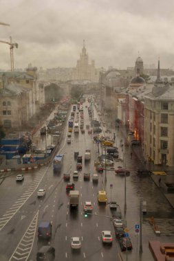 Moskova, Rusya. Gözlem güverte üzerinde tarihi merkezi Moskova Merkezi Çocuk dünyada görünümünden yukarıda