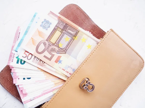 Cüzdanınızda Para Dolar Açık Cüzdan Alıcı Satıcı Konsepti — Stok fotoğraf