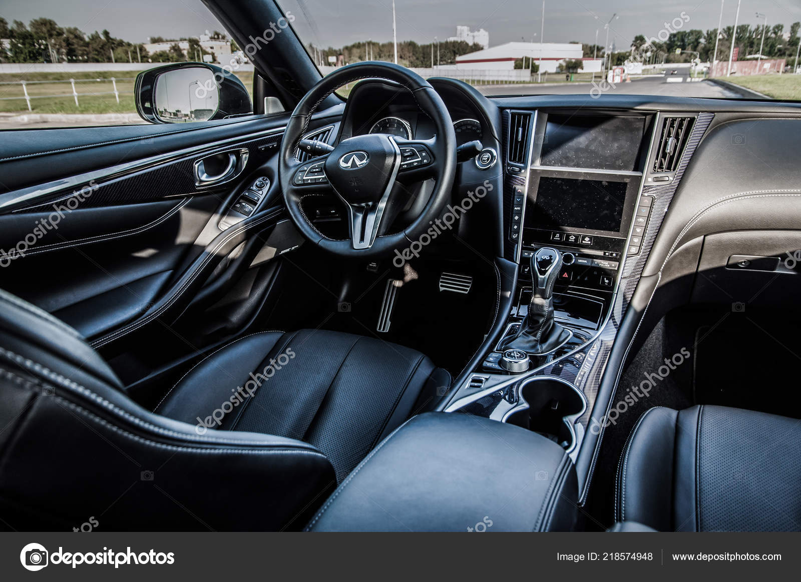 Moscow Russia September 2017 Infiniti Q60 Coupe Car Interior