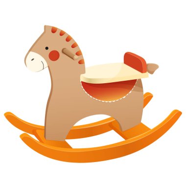 Yeni doğan Aksesuar Koleksiyonu. Montessori ahşap sallanan at oyuncağı ve pastel renkte gerçekçi yeni doğan aksesuarlarıyla hazırlanmış çocuk parçaları..