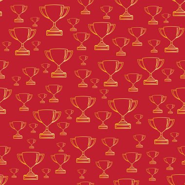Kırmızı Kusursuz Başarı ve Başarı İçin Altın Kupalar
