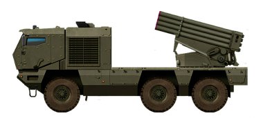 MLRS konsepti geliştirilmiş KamAZ-63968 model bir kamyon şasesine dayanmaktadır.