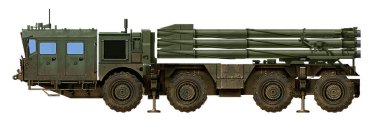 MLRS 'nin MZKT-7930 kamyonuna dayanan ve BM-30 Smerch' ten fırlatılan yeni versiyonu.