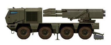 Yeni 300mm Kolibr savaş modülü ile Kamaz Typhoon 8x8 tabanlı modüler MLRS konsepti