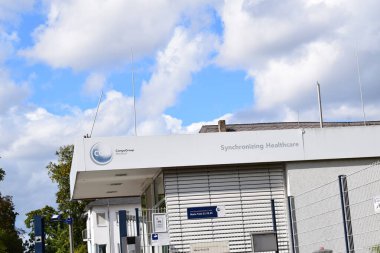 Entrance hut of a company called CompuGroup, Germany
