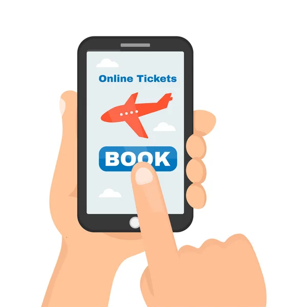 Buying or booking online airline tickets — Stock Vector